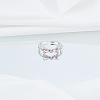 1Pc Bowknot Alloy & Resin Cuff Rings for Women RJEW-LP0010-07-3