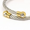 Trendy Women's 304 Stainless Steel Torque Bangles BJEW-N225-90G-2