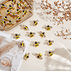 30Pcs Bees Iron Rhinestone Lapel Pin Brooches JEWB-GO0001-20-4