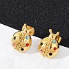 304 Stainless Steel Rhinestone Stud Earrings EJEW-G423-19G-1