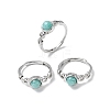 Natural Amazonite Finger Rings RJEW-A084-04P-08-4