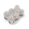 Brass Micro Pave Cubic Zirconia Slide Charms ZIRC-I068-01P-3