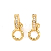 Brass Micro Pave Clear Cubic Zirconia Twister Clasps KK-H533-07G-1