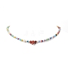 Rainbow Color Glass Beaded Bracelet & Necklace Sets SJEW-JS01269-9