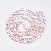 Electroplate Transparent Glass Beads Strands X-EGLA-T020-06B-2