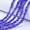 Electroplate Glass Beads Strands X-EGLA-A034-T8mm-B15-1