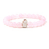 Natural Rose Quartz & Synthetic Turquoise Beads Stretch Bracelets for Men Women QO0012-3-1