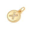 Brass Micro Pave Clear Cubic Zirconia Charms CU-CBA56CE-12G-X-2