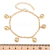 304 Stainless Steel Round Beaded Charm Bracelets BJEW-B171-05G-3