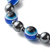 Evil Eye Resin Beads Stretch Bracelet for Girl Women BJEW-JB06763-7