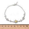 Brass Micro Pave Cubic Zirconia Link Bracelets BJEW-H639-06P-5