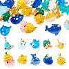 20Pcs 10 Styles Ocean Theme Resin Pendants FIND-TA0002-37-10