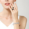 1Pc Raw Natural Gemstone Nuggets Beads Alloy Cuff Rings RJEW-PH0001-15C-5