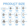  72Pcs 12 Styles Tibetan Style Alloy Connector Charms TIBE-TA0001-29-3