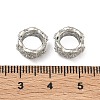 Clover Brass Clear Cubic Zirconia European Beads KK-D228-22P-2