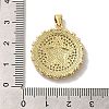 Rack Plating Brass Micro Pave Cubic Zirconia Pendants KK-D088-03G-4
