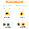FIBLOOM Sunflower Jewelry Set with Imitation Pearl Beaded SJEW-FI0001-30-10