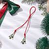 Christmas Tree Alloy Enamel Pendant Decorations HJEW-JM02302-2