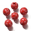 Valentine's Day Element Printed Wood Beads WOOD-R002-01-34-1