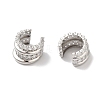 Brass Micro Pave Cubic Zirconia Cuff Earrings EJEW-P281-03P-2