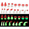 32Pcs 8 Style Luminous Mushroom Resin Display Ornaments DJEW-TA0001-02-11