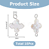 16Pcs Natural Keshi Pearl Connector Charms PALLOY-HS00045-2