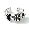 Skeleton Alloy Open Cuff Rings RJEW-K275-01AS-2