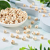 250Pcs 5 Styles Printed Natural Schima Wood Beads WOOD-KS0001-22-5