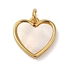 Rack Plating Brass Pave Shell Heart Charms with Jump Rings KK-K345-12G-1