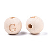 Unfinished Natural Wood European Beads WOOD-S045-143A-01G-2