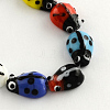 Ladybug Handmade Lampwork Beads Strands X-LAMP-R004-04-1