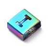 Ion Plating(IP) 304 Stainless Steel Square Slide Charms STAS-L132-03I-M-2