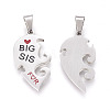 304 Stainless Steel Split Pendants STAS-F168-10P-4