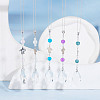 Glass Teardrop Pendant Decoratoins HJEW-AB00620-4