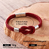 Braided Knot Nylon Cord Bracelets with 304 Stainless Steel Magnetic Clasps for Men UA2967-8-1