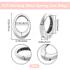 Beebeecraft 2Pcs 925 Sterling Silver Spring Gate Rings STER-BBC0006-74B-2