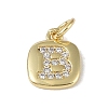 Rack Plating Brass Micro Pave CLear Cubic Zirconia Charms KK-E110-14G-B-1