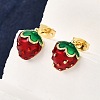 Brass Enamel Stud Earrings X-EJEW-G430-06B-G-1