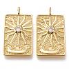 Brass Micro Pave Clear Cubic Zirconia Pendants ZIRC-I044-06G-1