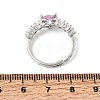 Brass Pave Cubic Zirconia Cuff Open Rings CU-CBA5C10-02P-5