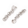 304 Stainless Steel Interlocking Rings Dangle Stud Earrings for Women EJEW-E264-07-3