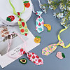 CHGCRAFT Fruit Theme Polyester Pet Ties & Crochet Appliques Sets AJEW-CA0003-85-4