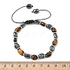 Natural  Tiger Eye
 & Non-magnetic Synthetic Hematite Beaded Braided Bead Bracelets for Men Women BJEW-Z148-08P-04-3