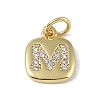 Rack Plating Brass Micro Pave CLear Cubic Zirconia Charms KK-E110-14G-M-1