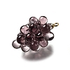 Grape Brass Acrylic Pendants OACR-R006-05G-10-2
