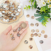 400Pcs Shell Flat Round Charms BSHE-GO0001-02-3