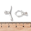 Rhodium Plated 925 Sterling Steel Toggle Clasps STER-P050-02P-4