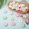 28Pcs 7 Colors Plumeria Flower Opaque Resin Cabochons CRES-TA0001-75-6