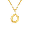 Personalized Stainless Steel Textured Alphabet Initial Pendant Necklaces for Women Men RF0956-15-1