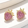 Brass Micro Pave Cubic Zirconia Stud Earrings EJEW-Q015-13G-01-5